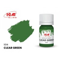 Акриловая краска Clear Green : Прозрачный зеленый ICM1014