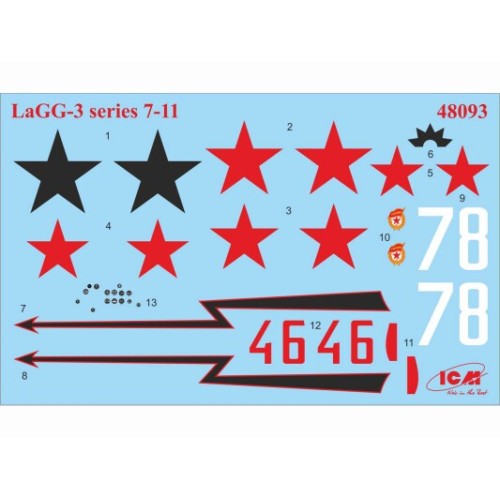 Збірна модель літака Збірна модель 1:48 Літак ЛаГГ-3 серії 7-11 ICM 48093 1:48