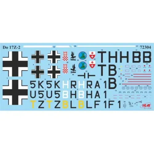 Збірна модель літака Збірна модель 1:72 Бомбардувальник Дорньє Do 17Z-2 ICM 72304 1:72