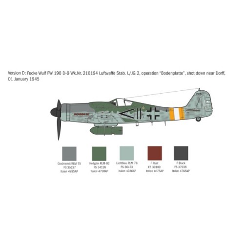 Збірна модель літака Збірна модель 1:72 Літак FW 190 D-9 Italeri 1312 1:72
