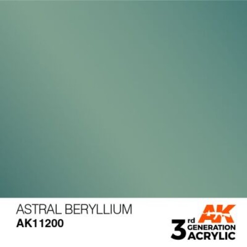 Фарби AK AK Interactive TM Акрилова фарба ASTRAL BERYLLIUM METALLIC - ЗІРКОВИЙ БЕРИЛІЙ МЕТАЛІК : INK АК-Interactive AK11200