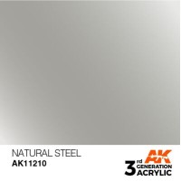 Акриловая краска NATURAL STEEL METALLIC - НАТУРАЛЬНАЯ СТАЛЬ МЕТАЛЛИК : INK АК-интерактив AK11210