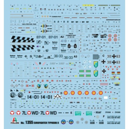 Збірна модель літака Збірна модель 1:72 Літак EF 2000 Typhoon (one seater) Italeri 1355 1:72
