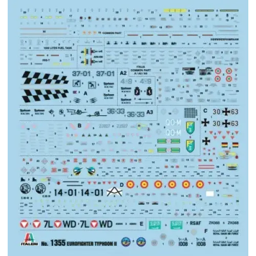 Збірна модель літака Збірна модель 1:72 Літак EF 2000 Typhoon (one seater) Italeri 1355 1:72