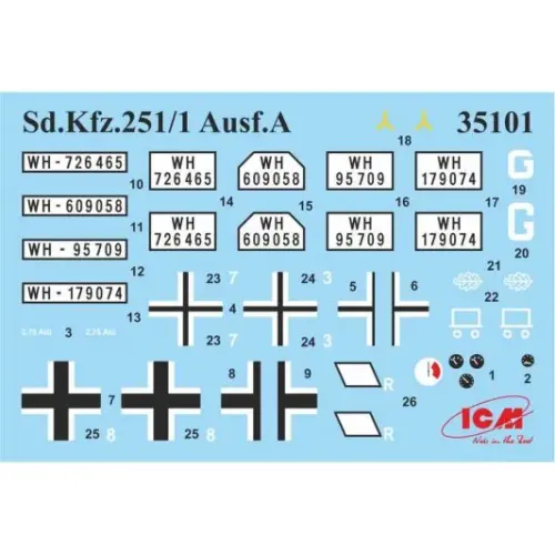 Бронетехніка та артилерія Німецький бронетранспортер Sd.Kfz.251/1 Ausf.A, ІІ МВ (ICM 35101)