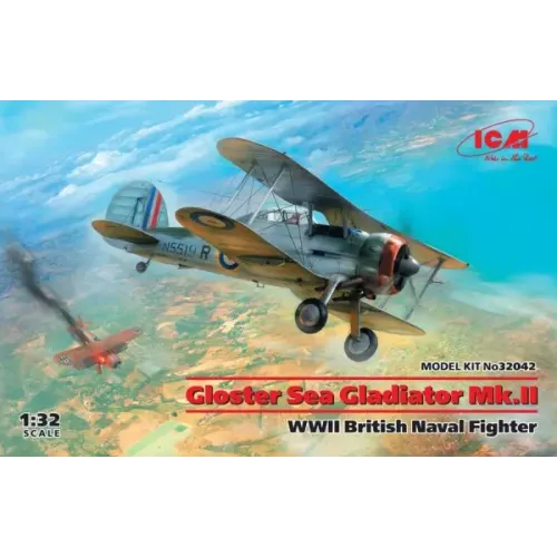 Сборная модель самолета Сборная модель 1:32 Британский истребитель Gloster Sea Gladiator Mk.II ICM 32042 1:32