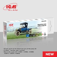 Набір акрилових фарб "Американські автомобілі початку ХХ" ICM 3058