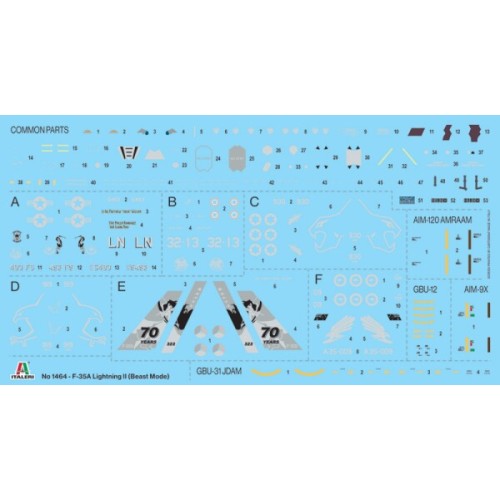 Збірна модель літака Збірна модель 1:72 літак LOCKHEED MARTIN Ф-35 A (Beast Mode) Італері 1464 1:72