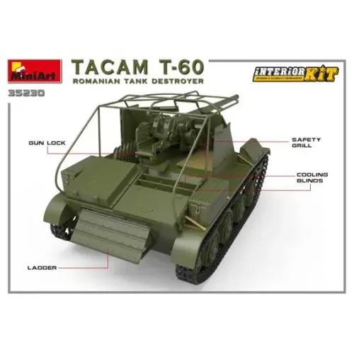 Бронетехніка та артилерія Румунська протитанкова САУ TACAM T-60 (з інтер'єром) 1:35