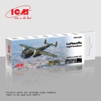 Набір акрилових фарб для нічних бомбардувальників Люфтваффе ICM 3085