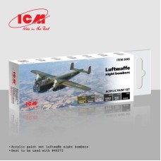 Набор акриловых красок для ночных бомбардировщиков Люфтваффе ICM 3085