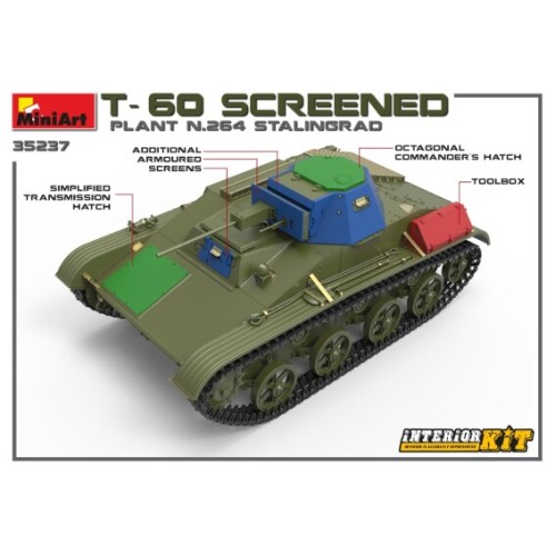 Бронетехника и артиллерия Легкий танк Т-60, экранированный, с интерьером