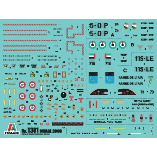 Сборная модель самолета Сборная модель 1:72 Самолет Мираж 2000C (25-я Годовщина войны в Персидском Заливе) Италери 1381 1:72