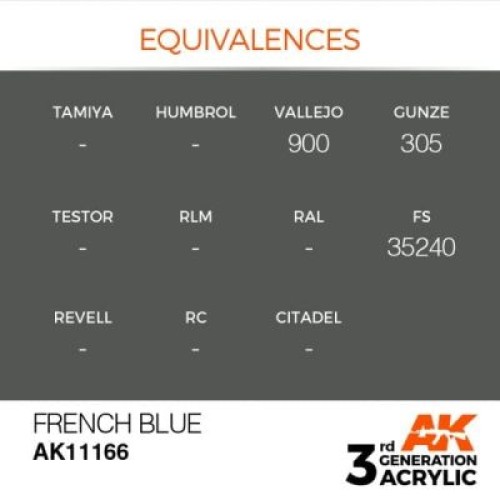 Фарби AK AK Interactive TM Акрилова фарба FRENCH BLUE – STANDARD : ФРАНЦУЗЬКИЙ СИНІЙ AK-interactive AK11166