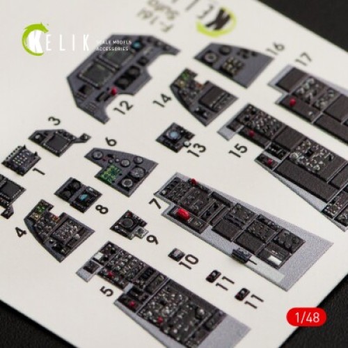 Декали F-16I "Sufa" 3D декаль интерьер для комплекта Kinetic 1:48 КЕЛИК K48038