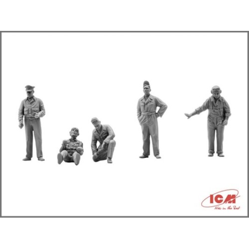 Фігури та мініатюри Збірна модель 1:48 Фігури Пілоти та наземний персонал ВПС США (1941-1945) ICM 48083