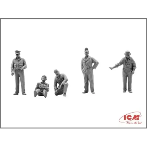 Фігури та мініатюри Збірна модель 1:48 Фігури Пілоти та наземний персонал ВПС США (1941-1945) ICM 48083