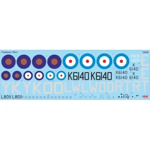 Сборная модель самолета Сборная модель 1:32 Британский истребитель Gloster Sea Gladiator Mk.II с британскими пилотами 1:32