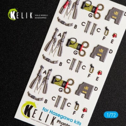Декали F-4 (B,N) Phanton II 3D декаль интерьер для комплекта Hasegawa 1:72 КЕЛИК K72029
