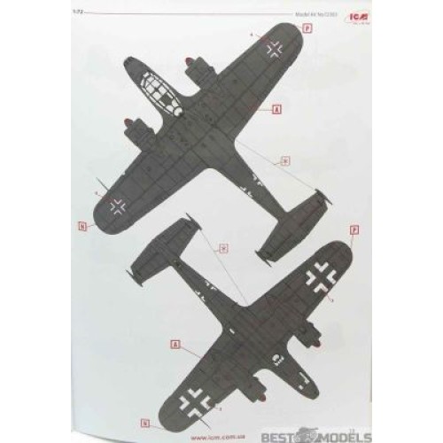 Сборная модель самолета Сборная модель 1:72 Самолет Дорнье Do-17Z-10 ICM 72303 1:72