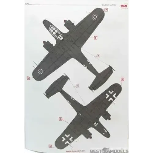 Сборная модель самолета Сборная модель 1:72 Самолет Дорнье Do-17Z-10 ICM 72303 1:72