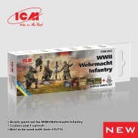 Набор акриловых красок для пехоты Вермахта времен Второй мировой войны ICM3022