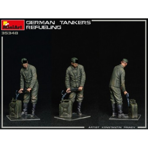 Фігури та мініатюри Збірна модель 1:35 Фігури Німецький танковий екіпаж, що заправляє паливо MiniArt 35348