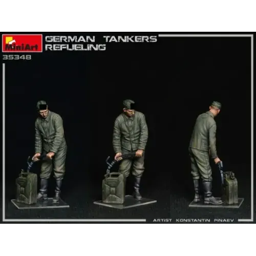 Фігури та мініатюри Збірна модель 1:35 Фігури Німецький танковий екіпаж, що заправляє паливо MiniArt 35348