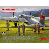 Сборная модель 1:48 Самолет Ki-21-Ib 'Sally' с японскими пилотами и наземным персоналом ICM 48197