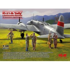 Сборная модель 1:48 Самолет Ki-21-Ib 'Sally' с японскими пилотами и наземным персоналом ICM 48197