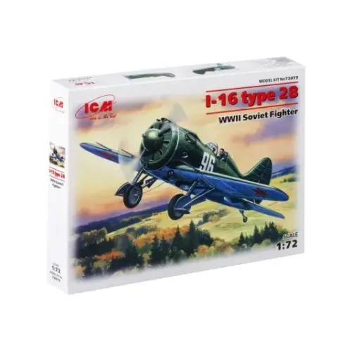Збірна модель літака Збірна модель 1:72 Винищувач І-16 тип 28 ICM 72073 1:72