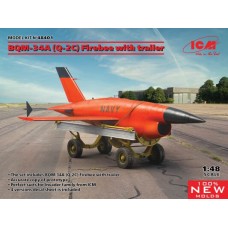 Сборная модель 1:48 БПЛА BQM-34A (Q-2C) Firebee с прицепом ICM 48081
