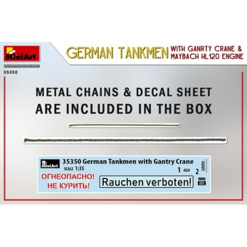 Фигуры и миниатюры Сборная модель 1:35 Немецкие танкисты с краном и двигателем Maybach HL 120 МиниАрт 35350