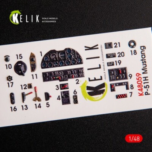 Декалі P-51H Mustang 3D декаль інтер'єр для комплекту Modelsvit 1:48 KELIK K48059