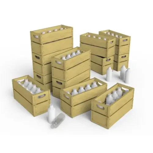 Набори деталіровки Збірна модель 1:35 Набір Молочні пляшки та дерев'яні ящики МініАрт 35573