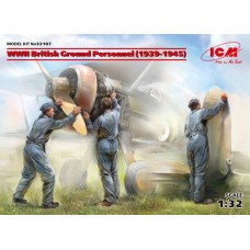 Збірна модель 1:32 Фігури Британський наземний персонал Другої світової війни (1939-1945) ICM 32107