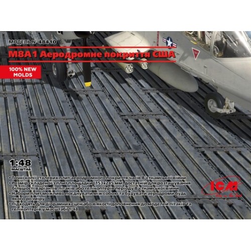 Набори деталіровки Збірна модель 1:48 Набір аеродромне покриття США M8A1 ICM 48410