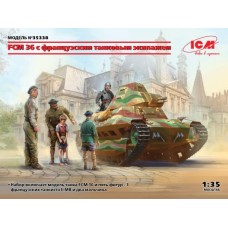 Збірна модель 1:35 Танк FCM 36 з французьким танковим екіпажем ICM 35338