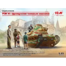 Збірна модель 1:35 Танк FCM 36 з французьким танковим екіпажем ICM 35338