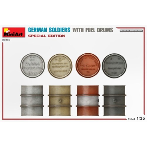Фигуры и миниатюры Сборная модель 1:35 Фигуры Немецкие солдаты с бочками с горючим (Special Edition) МиниАрт 35366