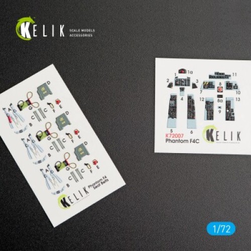 Декали F-4C "Phantom II" 3D декаль интерьер для комплекта FineMolds 1:72 КЕЛИК K72007