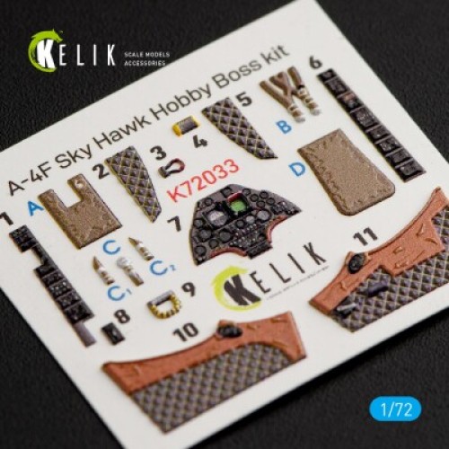 Декали A-4F Skyhawk 3D декаль интерьер для комплекта HobbyBoss 1:72 КЕЛИК K72033
