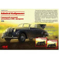 Сборная модель 1:35 Немецкий легковой автомобиль Адмирал Кабриолет с фигурами ICM 35471