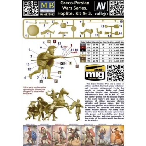 Фігури та мініатюри Збірна модель 1:32 Фігура Гопліт (серія «Греко-перські війни». Комплект №3) MasterBox 32013