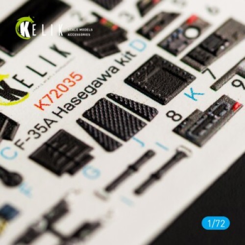 Декалі F-35A 3D декаль інтер'єр для комплекту Hasegawa 1:72 KELIK K72035