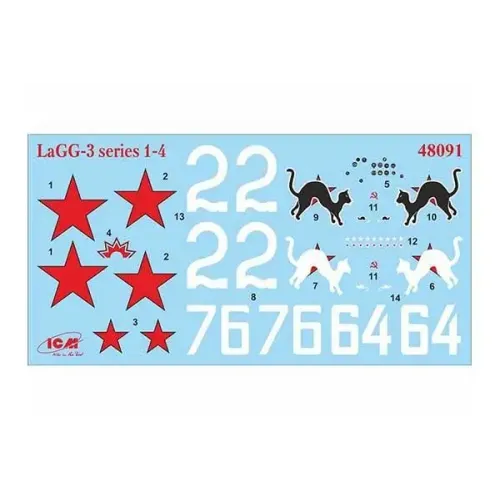 Збірна модель літака Збірна модель 1:48 радянський винищувач ЛаГГ-3 1-4 серії ICM 48091 1:48