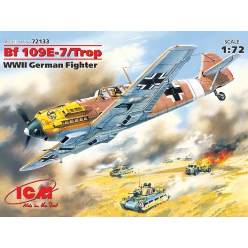 Сборная модель самолета Сборная модель 1:72 Самолет Мессершмитт Bf 109E-7:Троп ICM 72133 1:72