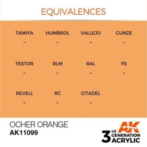 Фарби AK AK Interactive TM Акрилова фарба OCHER ORANGE – STANDARD : ПОМАРАНЧЕВА ВОХРА AK-interactive AK11099
