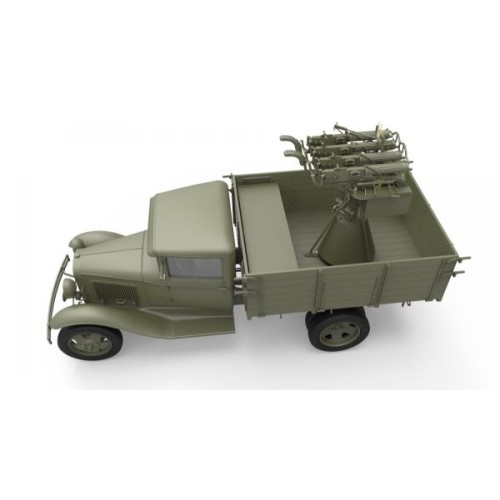 Бронетехника и артиллерия Военный 1,5 тонный грузовик с пулеметом "M-4 Maxim" AA 1:35