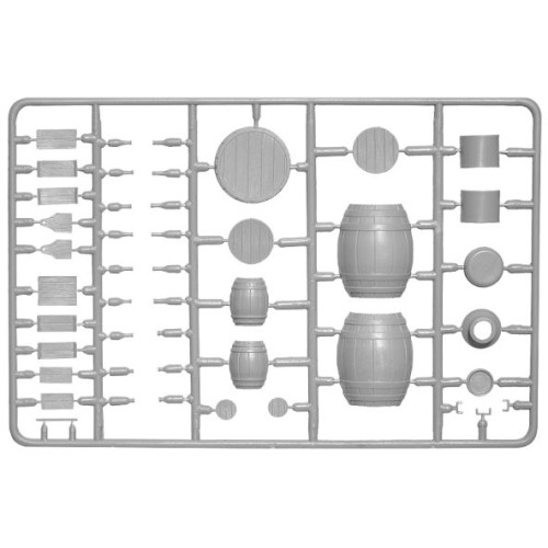Строения и элементы Сборная модель 1:35 Набор Деревянные бочки и деревенская утварь МиниАрт 35550